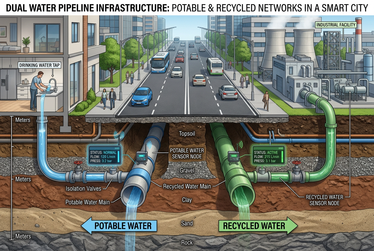 Dual Pipeline System — potable and recycled water networks