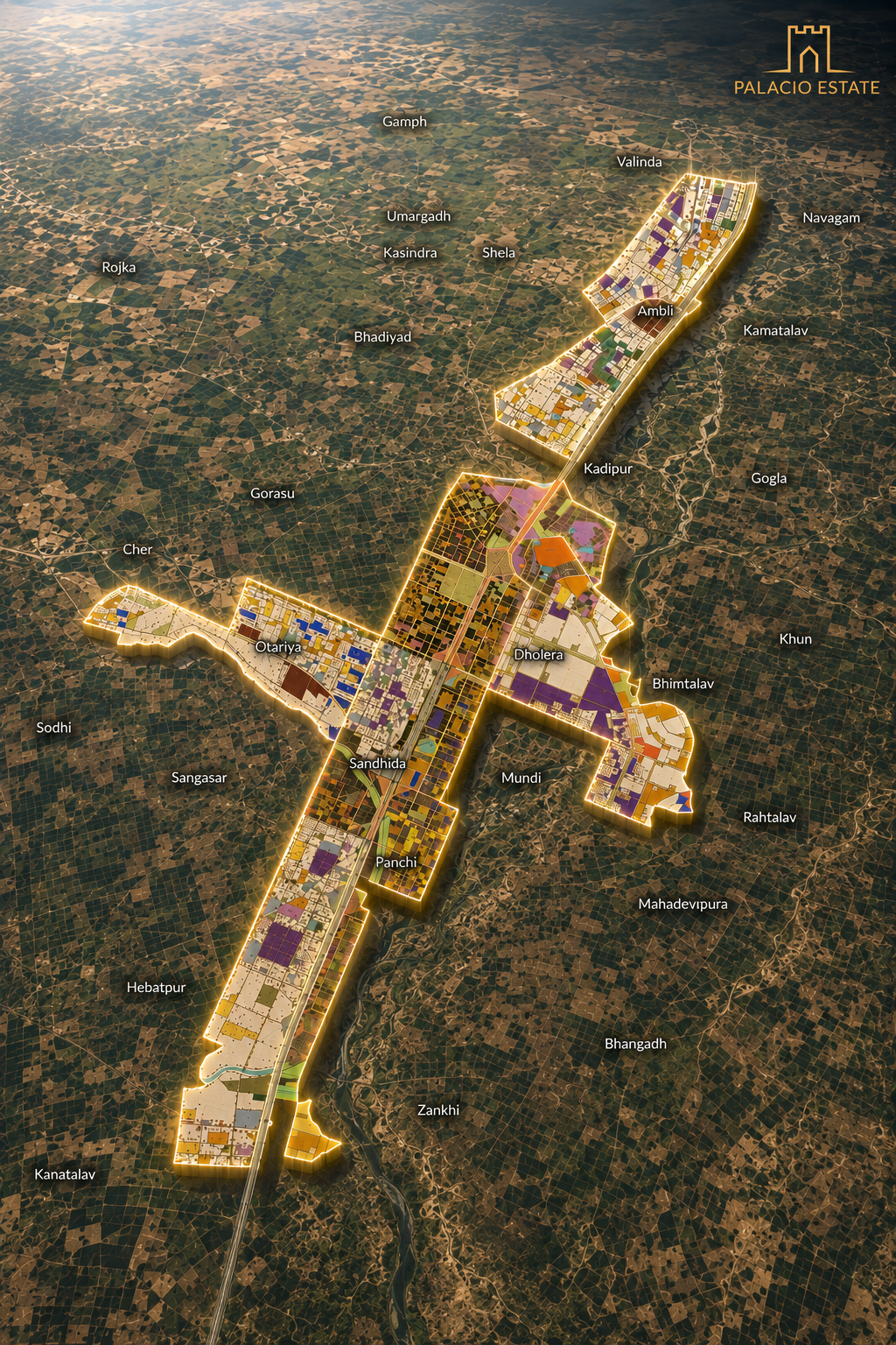 Dholera Linear Town Planning Map