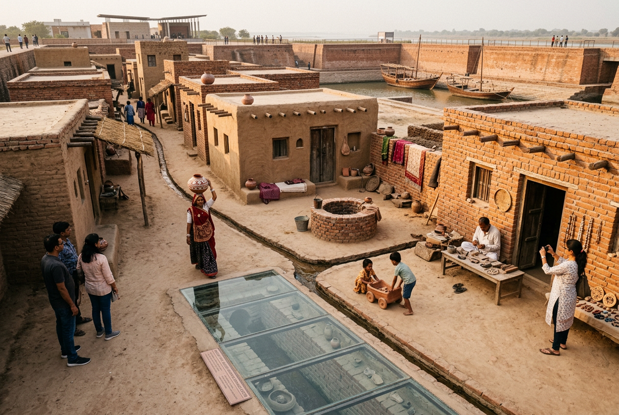 Recreated Harappan Township at National Maritime Heritage Complex, Lothal