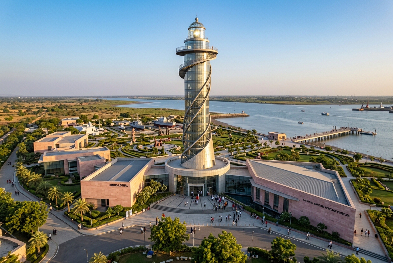 77-Meter Lighthouse Museum at National Maritime Heritage Complex, Lothal