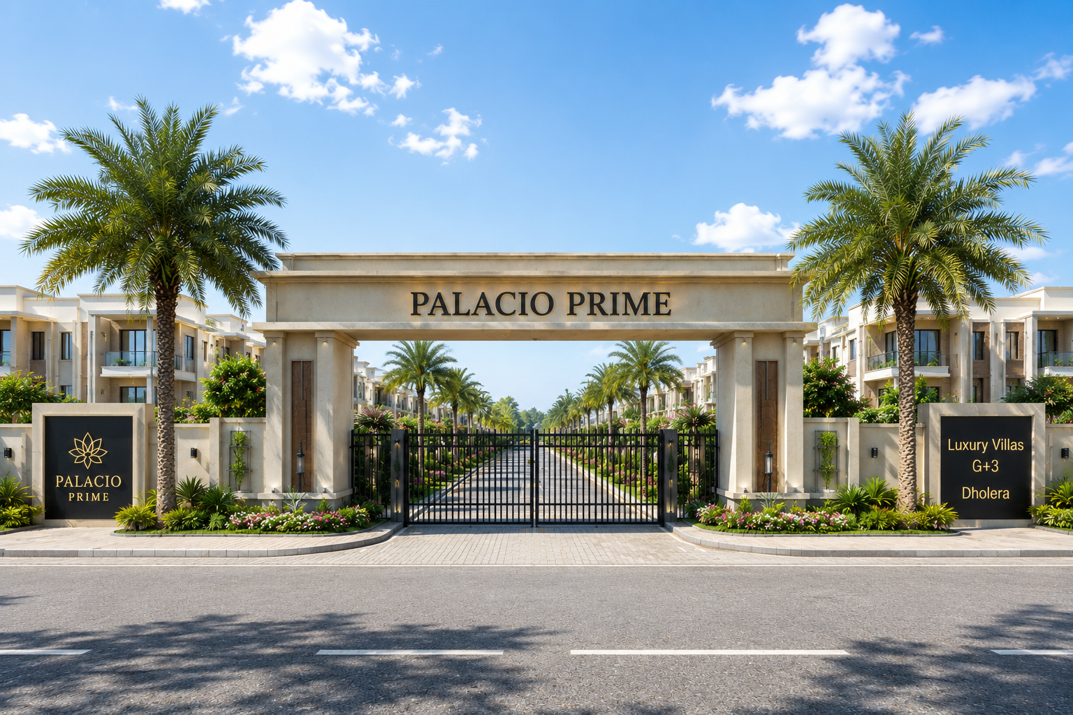 Palacio Prime gated community entrance during the day