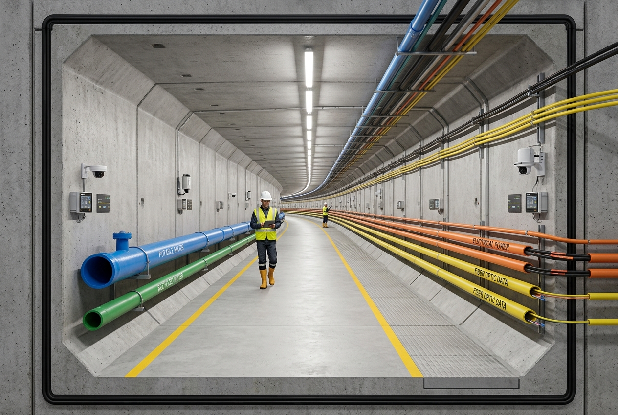 250+ km precast underground utility corridors